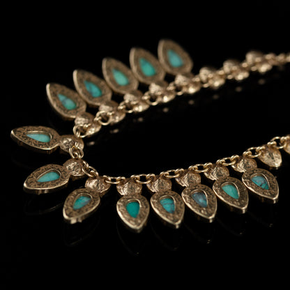 Emerald Teardrop Statement Necklace