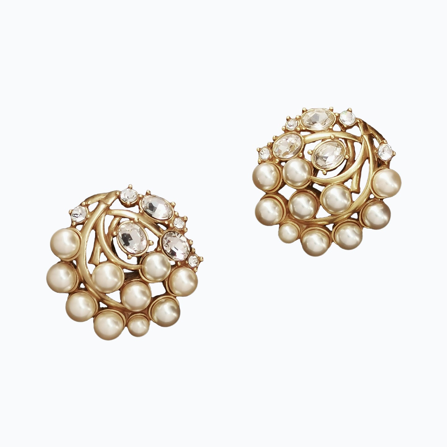 Vintage Pearl & Crystal Vine Jewelry Set