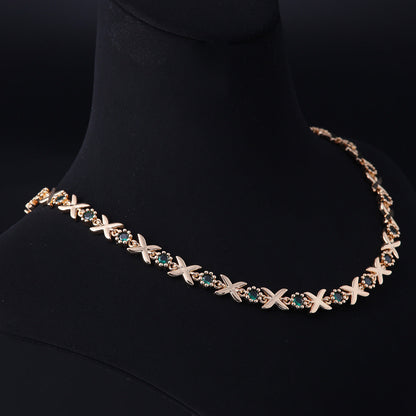 Sapphire Cross Pendant Necklace