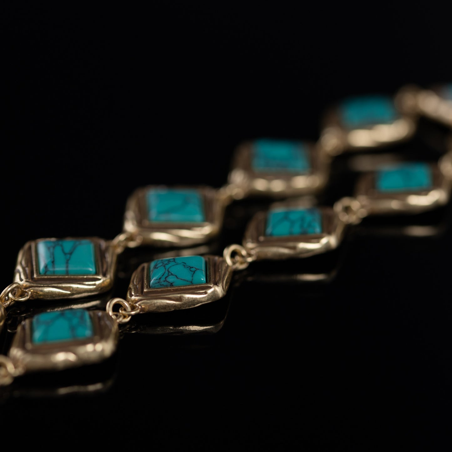 The Deco Turquoise Square Necklace