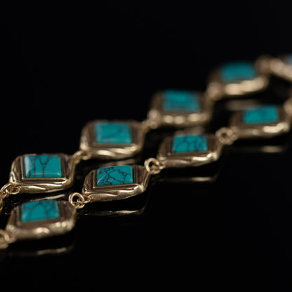 The Deco Turquoise Square Necklace