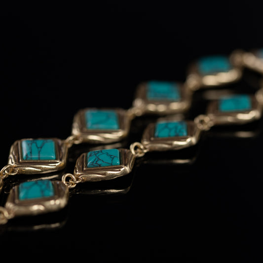 The Deco Turquoise Square Necklace