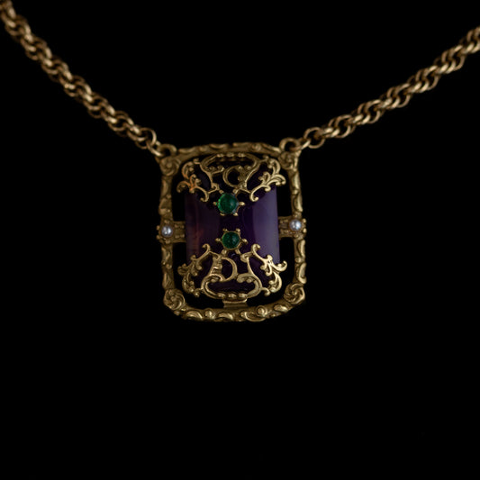 Golden Baroque Amethyst Jewelry Set