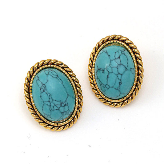 Vintage Cracked Oval Earrings