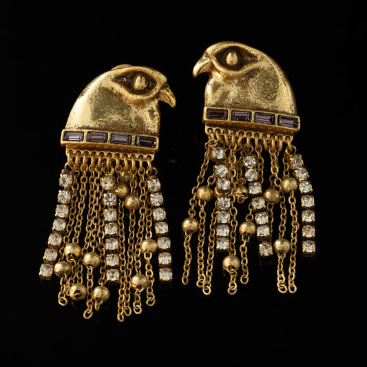 The Eagle Crystal Tassel Earrings