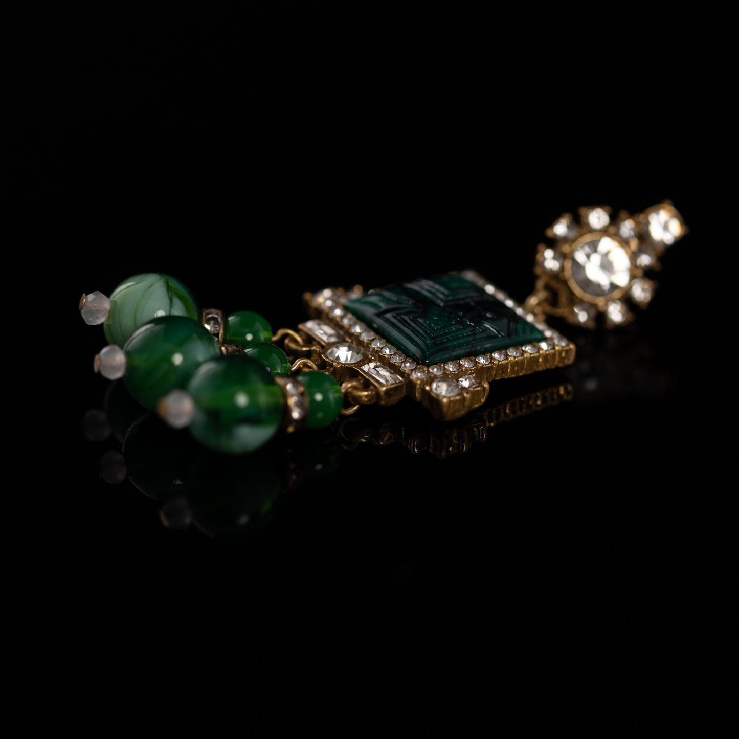 The Emerald Tassel Earrings