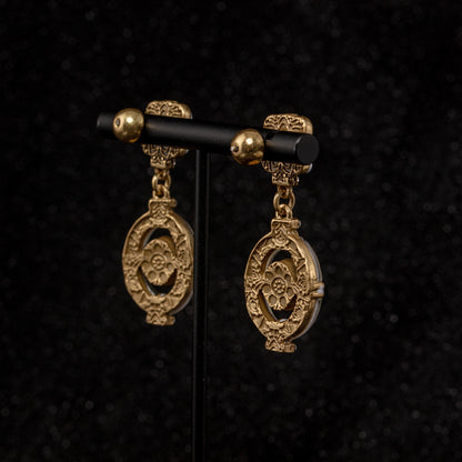 The Golden Ruby Glass & Crystal Earrings