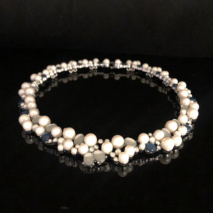 Pearl Cluster Statement Necklace