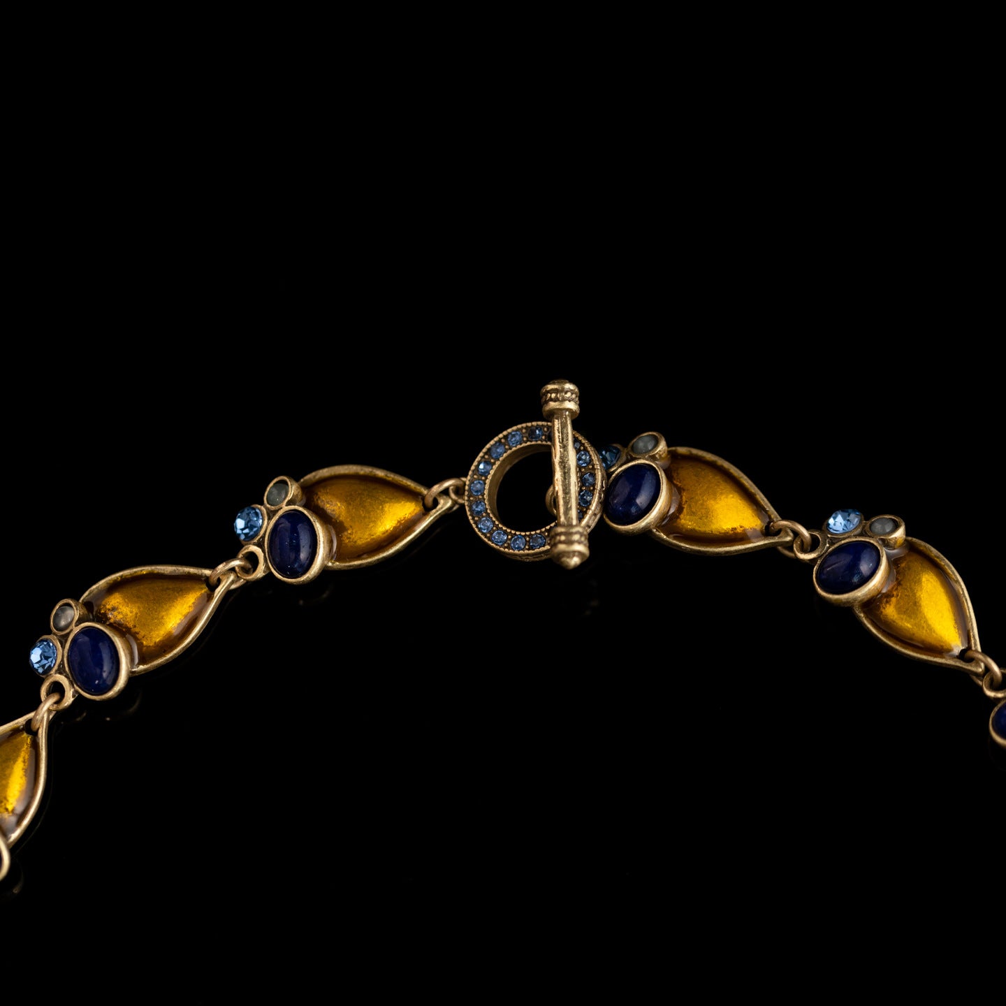 Golden Sapphire Droplet Necklace