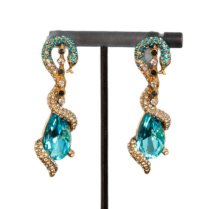Serpentine Aqua Drop Earrings