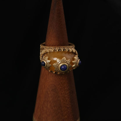 Filigree Adjustable Lapis Lazuli Ring