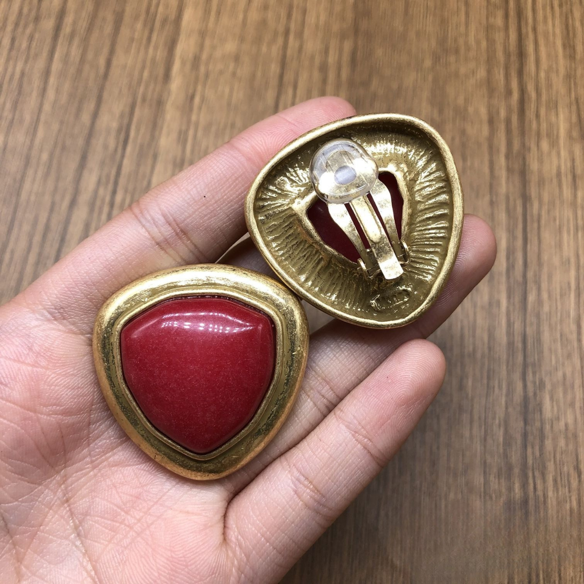Golden Red Stone Jewelry Set