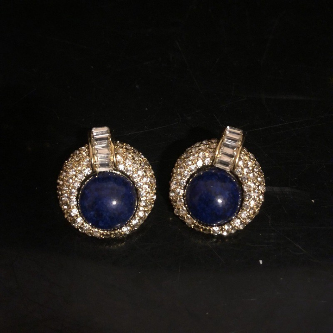 Vintage Pearl & Lapis Lazuli Jewelry Set