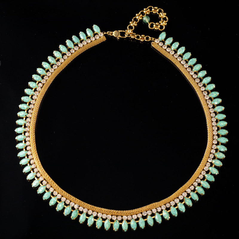 Emerald Fringe Choker Necklace