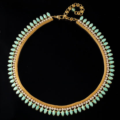 Emerald Fringe Choker Necklace