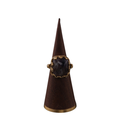 Engraved Gemstone Ring