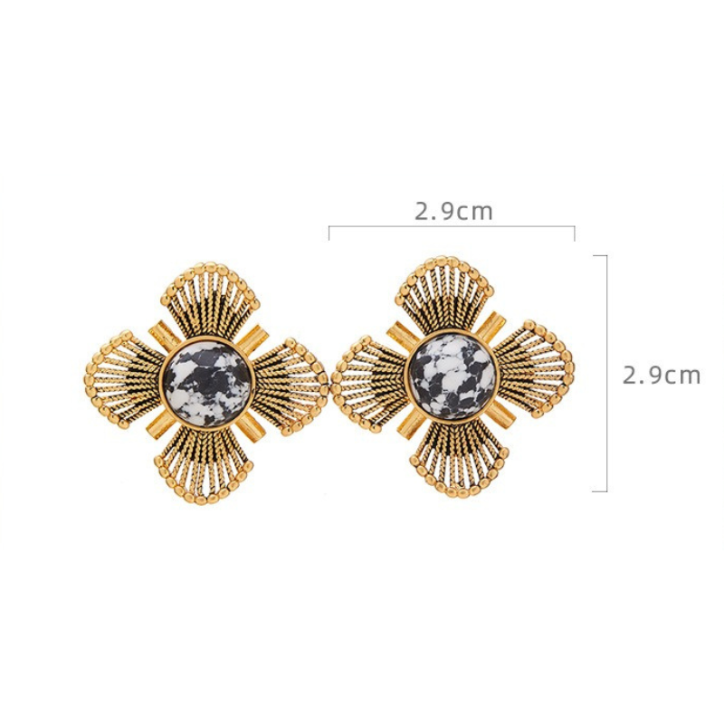 Vintage 3D Floral Earrings